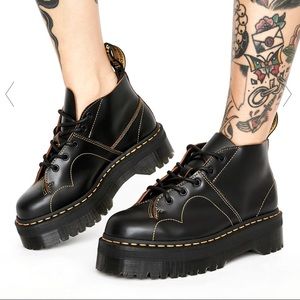 Black Platform Lace-Up Boots